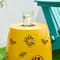 Glitzhome® 18.5" Yellow Iron Cutout Lemon Pattern Solar LED Garden Stool